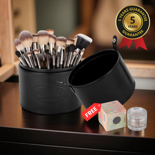 HD PROFESSIONAL BRUSH SET 30 PCS + FREE MAKEUP GLITTER (SILVER)
