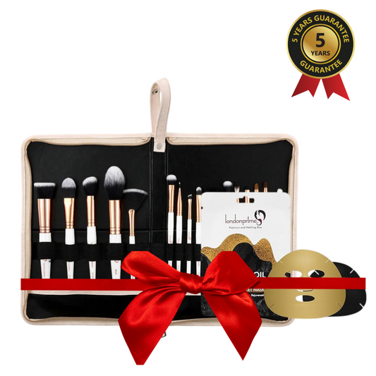 GLAMSTROKES BRUSH SET 17 PCS – ROSE GOLD with Face Sheet Mask